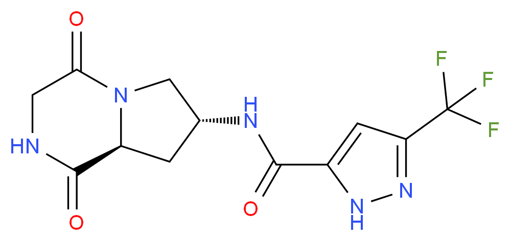 N-[(7R,8aS)-1,4-dioxooctahydropyrrolo[1,2-a]pyrazin-7-yl]-3-(trifluoromethyl)-1H-pyrazole-5-carboxamide_Molecular_structure_CAS_)