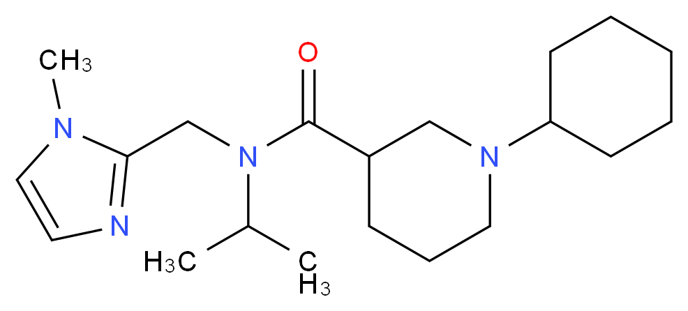 1-cyclohexyl-N-isopropyl-N-[(1-methyl-1H-imidazol-2-yl)methyl]piperidine-3-carboxamide_Molecular_structure_CAS_)