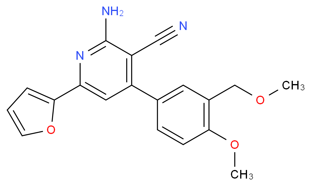 2-amino-6-(2-furyl)-4-[4-methoxy-3-(methoxymethyl)phenyl]nicotinonitrile_Molecular_structure_CAS_)
