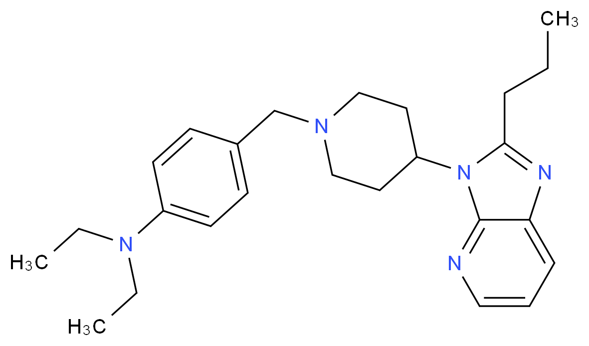 N,N-diethyl-4-{[4-(2-propyl-3H-imidazo[4,5-b]pyridin-3-yl)-1-piperidinyl]methyl}aniline_Molecular_structure_CAS_)