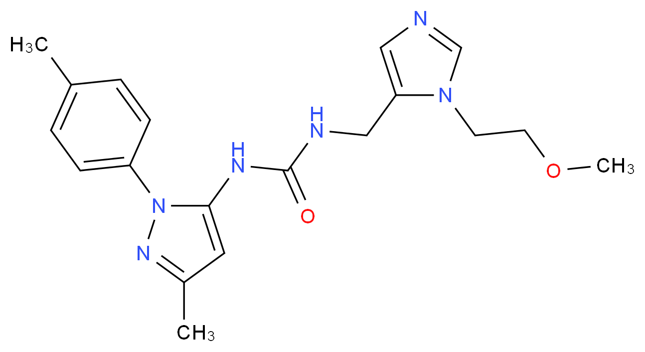 N-{[1-(2-methoxyethyl)-1H-imidazol-5-yl]methyl}-N'-[3-methyl-1-(4-methylphenyl)-1H-pyrazol-5-yl]urea_Molecular_structure_CAS_)