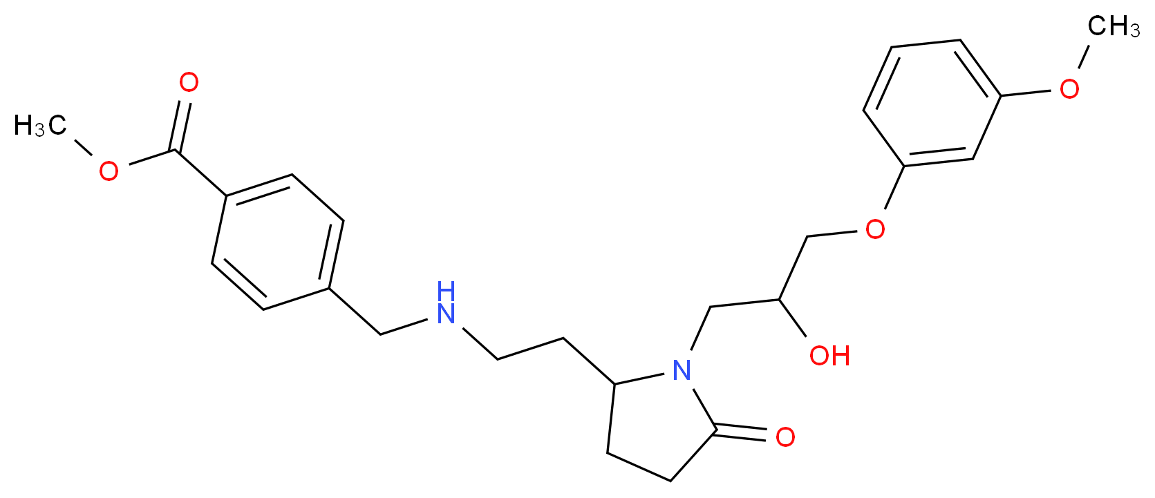 methyl 4-{[(2-{1-[2-hydroxy-3-(3-methoxyphenoxy)propyl]-5-oxo-2-pyrrolidinyl}ethyl)amino]methyl}benzoate_Molecular_structure_CAS_)
