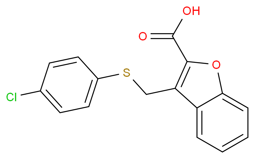 3-(4-Chloro-phenylsulfanylmethyl)-benzofuran-2-carboxylic acid_Molecular_structure_CAS_)