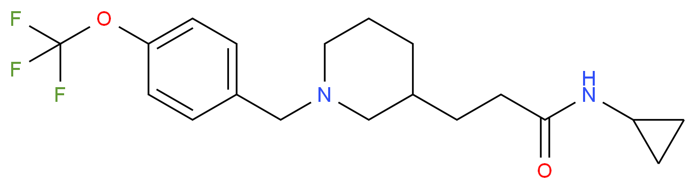 N-cyclopropyl-3-{1-[4-(trifluoromethoxy)benzyl]-3-piperidinyl}propanamide_Molecular_structure_CAS_)