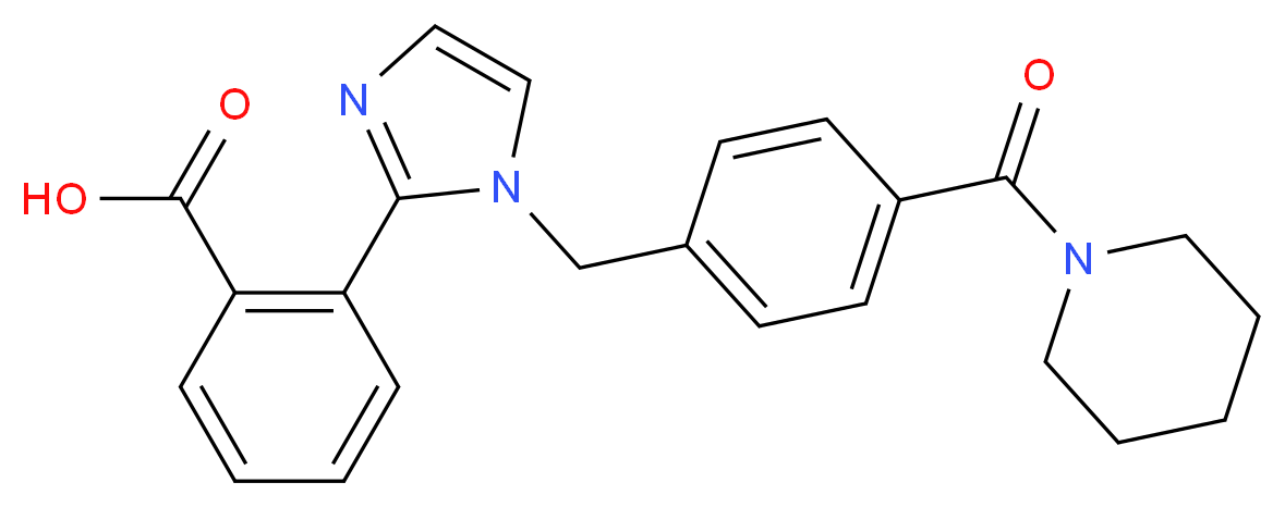 2-{1-[4-(piperidin-1-ylcarbonyl)benzyl]-1H-imidazol-2-yl}benzoic acid_Molecular_structure_CAS_)