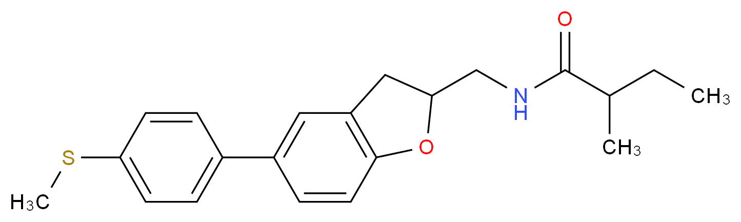 2-methyl-N-({5-[4-(methylthio)phenyl]-2,3-dihydro-1-benzofuran-2-yl}methyl)butanamide_Molecular_structure_CAS_)