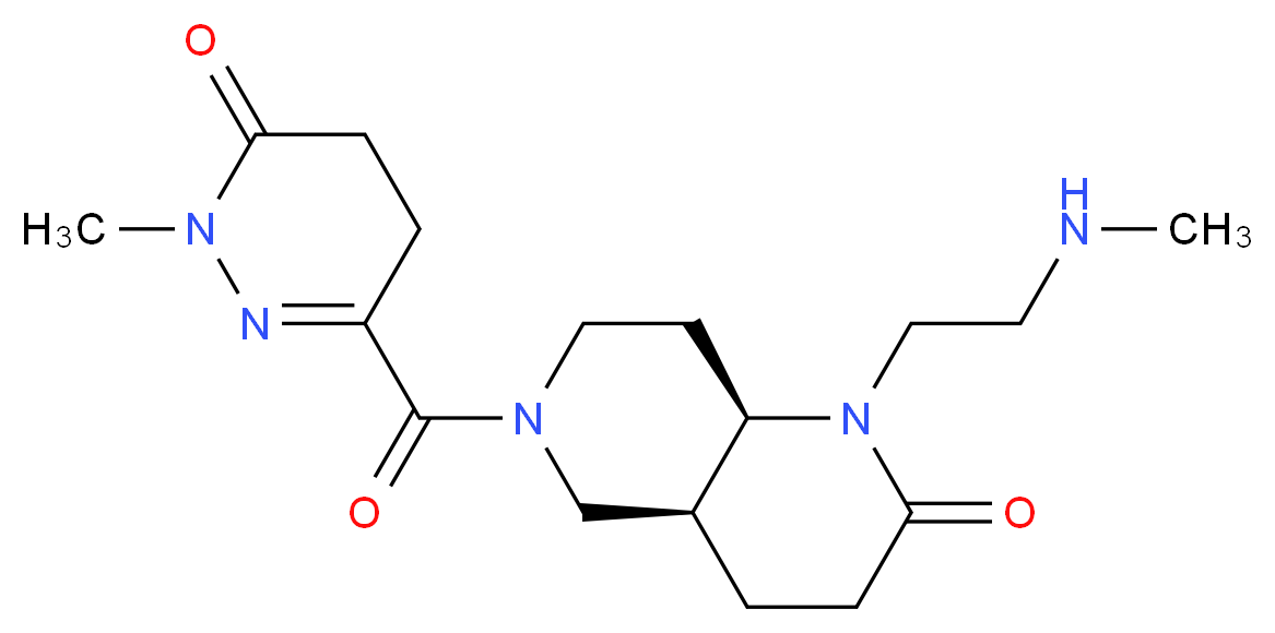 (4aS*,8aR*)-1-[2-(methylamino)ethyl]-6-[(1-methyl-6-oxo-1,4,5,6-tetrahydropyridazin-3-yl)carbonyl]octahydro-1,6-naphthyridin-2(1H)-one_Molecular_structure_CAS_)