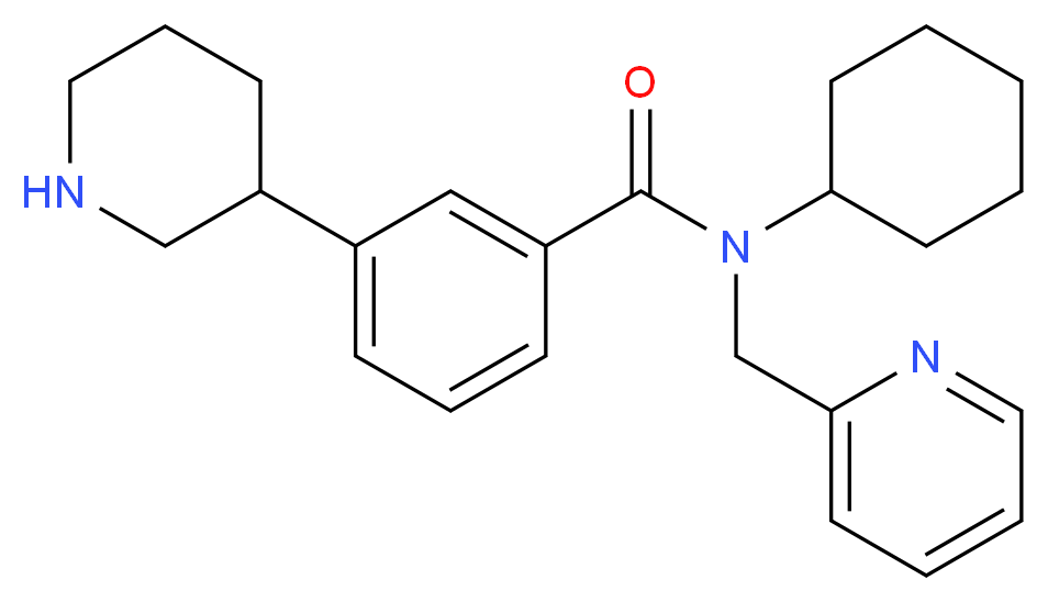 N-cyclohexyl-3-piperidin-3-yl-N-(pyridin-2-ylmethyl)benzamide_Molecular_structure_CAS_)