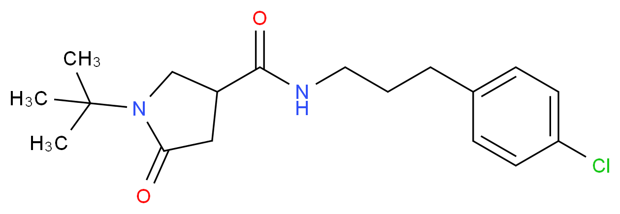 1-tert-butyl-N-[3-(4-chlorophenyl)propyl]-5-oxo-3-pyrrolidinecarboxamide_Molecular_structure_CAS_)