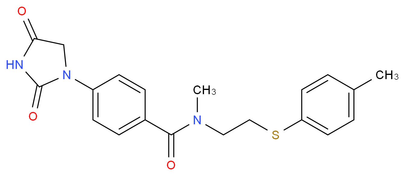 4-(2,4-dioxoimidazolidin-1-yl)-N-methyl-N-{2-[(4-methylphenyl)thio]ethyl}benzamide_Molecular_structure_CAS_)