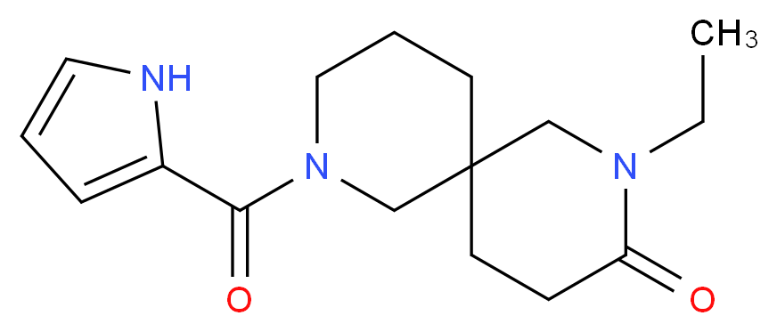 2-ethyl-8-(1H-pyrrol-2-ylcarbonyl)-2,8-diazaspiro[5.5]undecan-3-one_Molecular_structure_CAS_)