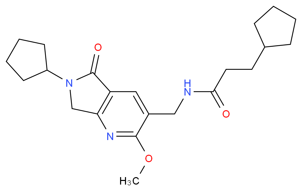 3-cyclopentyl-N-[(6-cyclopentyl-2-methoxy-5-oxo-6,7-dihydro-5H-pyrrolo[3,4-b]pyridin-3-yl)methyl]propanamide_Molecular_structure_CAS_)