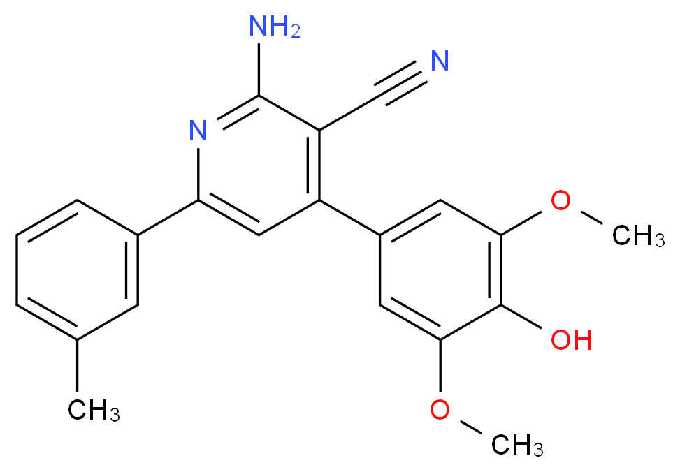2-amino-4-(4-hydroxy-3,5-dimethoxyphenyl)-6-(3-methylphenyl)nicotinonitrile_Molecular_structure_CAS_)