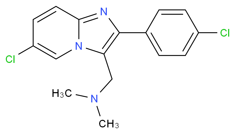 6-Chloro-2-(4-chlorophenyl)-N,N-dimethylimidazo[1,2-a]pyridine-3-methanamine_Molecular_structure_CAS_365213-33-8)