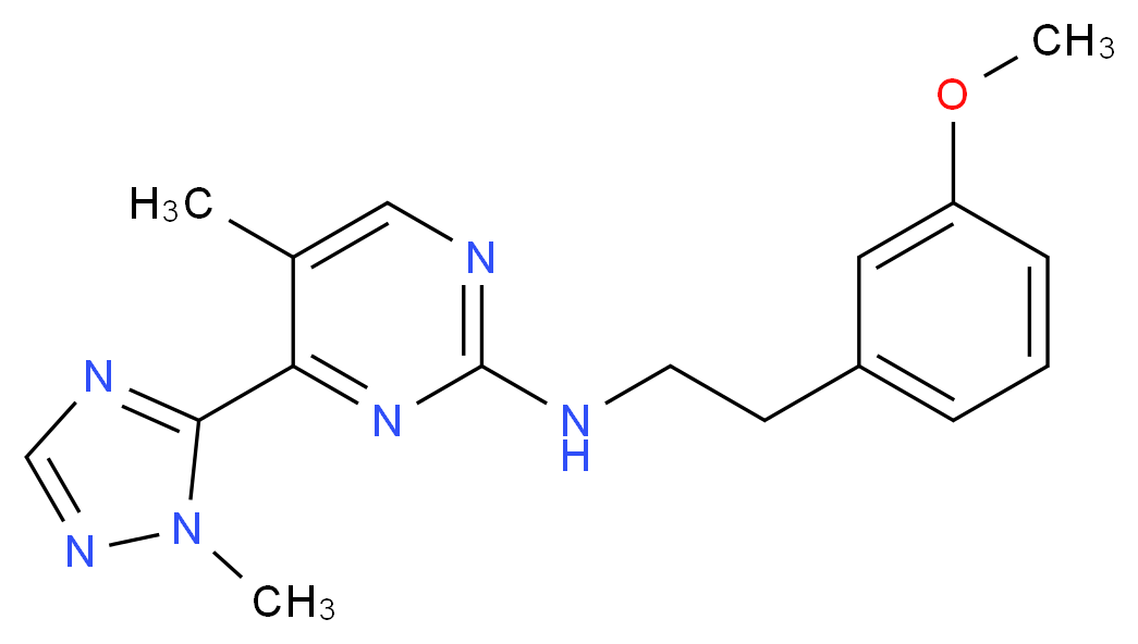 N-[2-(3-methoxyphenyl)ethyl]-5-methyl-4-(1-methyl-1H-1,2,4-triazol-5-yl)pyrimidin-2-amine_Molecular_structure_CAS_)