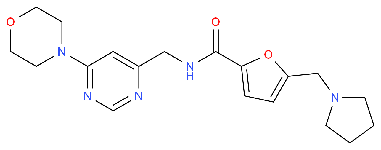 N-{[6-(4-morpholinyl)-4-pyrimidinyl]methyl}-5-(1-pyrrolidinylmethyl)-2-furamide_Molecular_structure_CAS_)