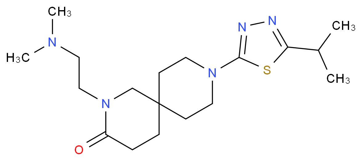 2-[2-(dimethylamino)ethyl]-9-(5-isopropyl-1,3,4-thiadiazol-2-yl)-2,9-diazaspiro[5.5]undecan-3-one_Molecular_structure_CAS_)