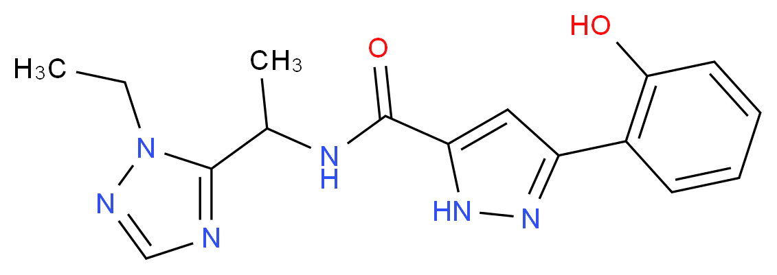 N-[1-(1-ethyl-1H-1,2,4-triazol-5-yl)ethyl]-3-(2-hydroxyphenyl)-1H-pyrazole-5-carboxamide_Molecular_structure_CAS_)