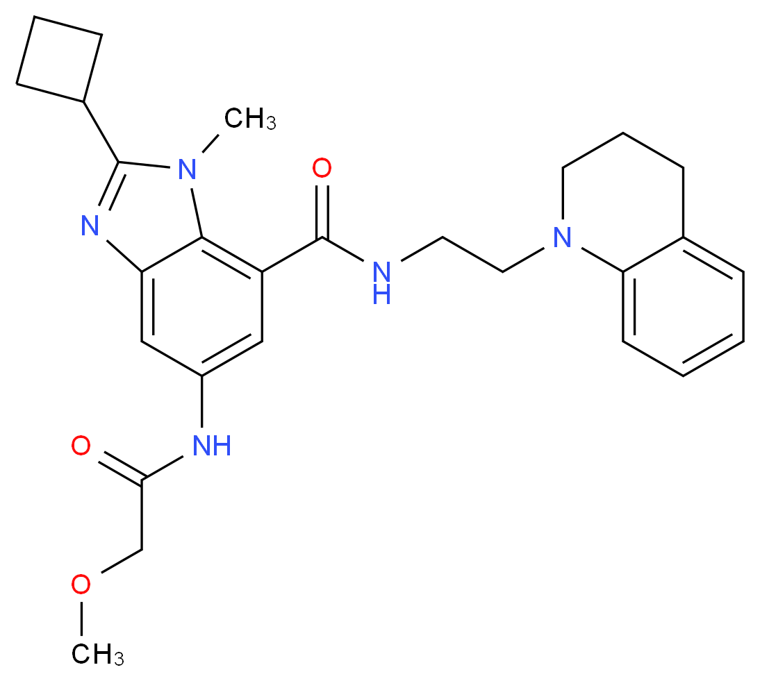 2-cyclobutyl-N-[2-(3,4-dihydro-1(2H)-quinolinyl)ethyl]-5-[(methoxyacetyl)amino]-1-methyl-1H-benzimidazole-7-carboxamide_Molecular_structure_CAS_)
