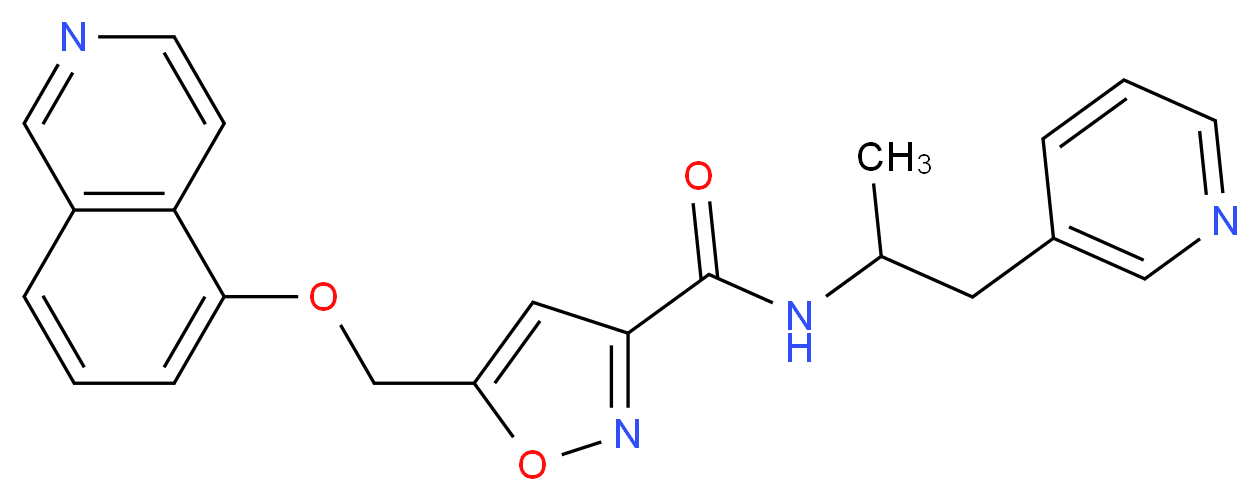 5-[(5-isoquinolinyloxy)methyl]-N-[1-methyl-2-(3-pyridinyl)ethyl]-3-isoxazolecarboxamide_Molecular_structure_CAS_)