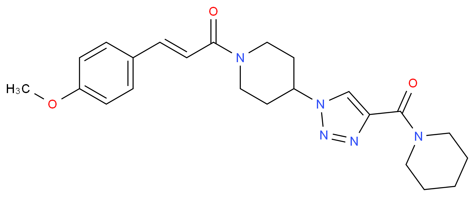 1-[(2E)-3-(4-methoxyphenyl)-2-propenoyl]-4-[4-(1-piperidinylcarbonyl)-1H-1,2,3-triazol-1-yl]piperidine_Molecular_structure_CAS_)