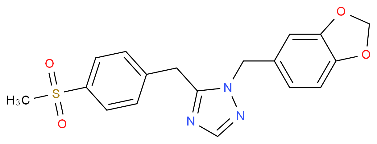 1-(1,3-benzodioxol-5-ylmethyl)-5-[4-(methylsulfonyl)benzyl]-1H-1,2,4-triazole_Molecular_structure_CAS_)