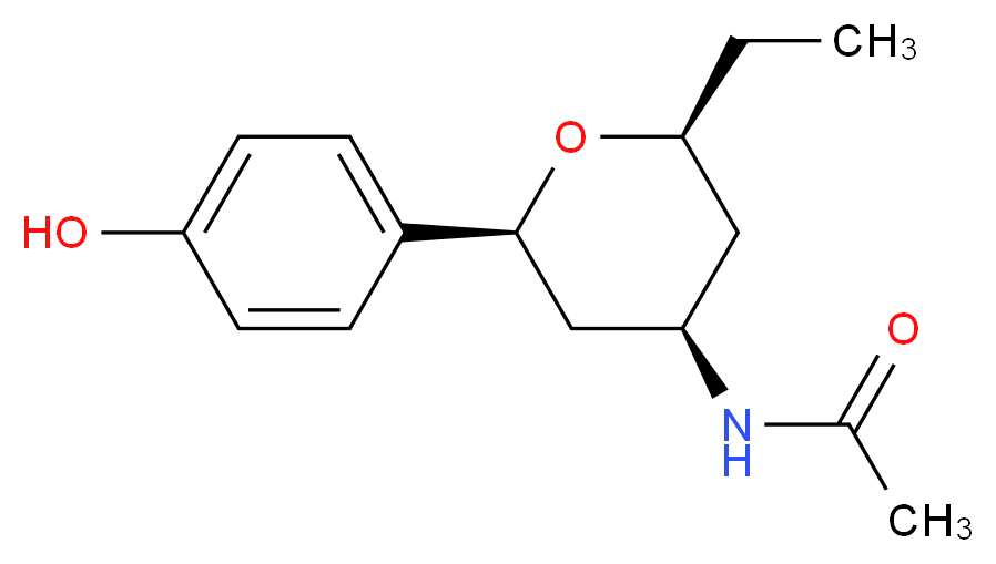 N-[(2S*,4R*,6S*)-2-ethyl-6-(4-hydroxyphenyl)tetrahydro-2H-pyran-4-yl]acetamide_Molecular_structure_CAS_)
