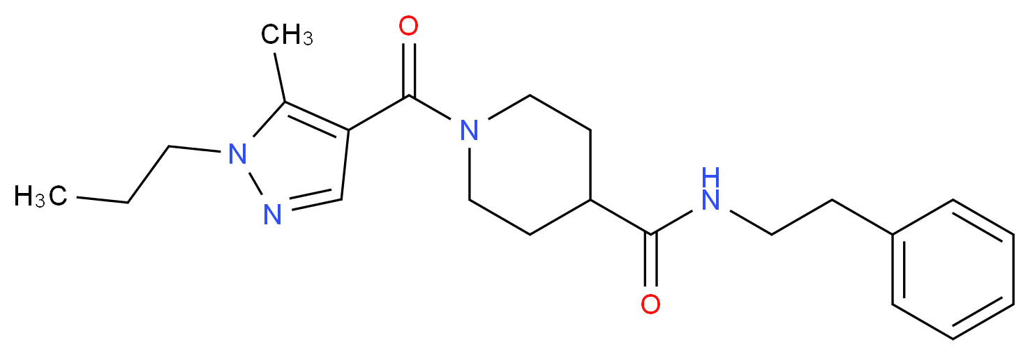 1-[(5-methyl-1-propyl-1H-pyrazol-4-yl)carbonyl]-N-(2-phenylethyl)-4-piperidinecarboxamide_Molecular_structure_CAS_)