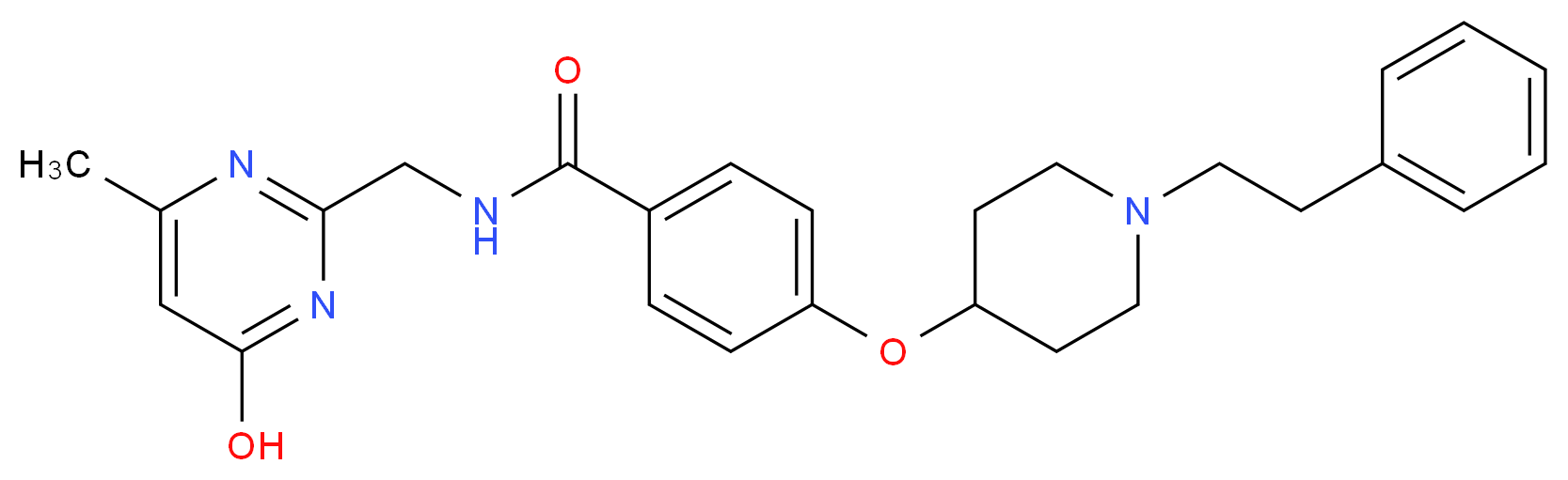 N-[(4-hydroxy-6-methyl-2-pyrimidinyl)methyl]-4-{[1-(2-phenylethyl)-4-piperidinyl]oxy}benzamide_Molecular_structure_CAS_)