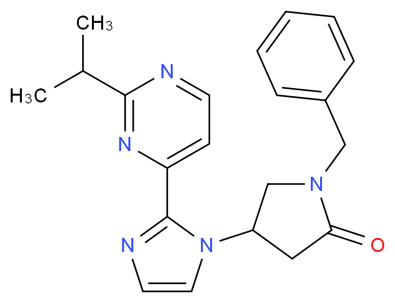 1-benzyl-4-[2-(2-isopropylpyrimidin-4-yl)-1H-imidazol-1-yl]pyrrolidin-2-one_Molecular_structure_CAS_)