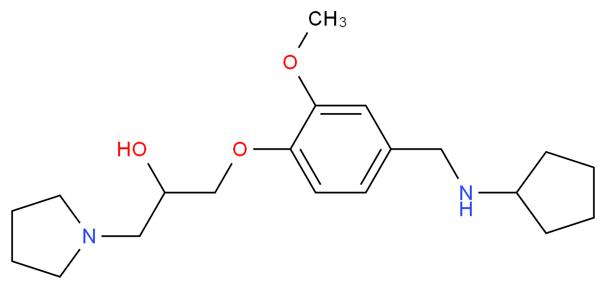 1-{4-[(cyclopentylamino)methyl]-2-methoxyphenoxy}-3-(1-pyrrolidinyl)-2-propanol_Molecular_structure_CAS_)