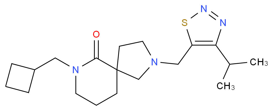 7-(cyclobutylmethyl)-2-[(4-isopropyl-1,2,3-thiadiazol-5-yl)methyl]-2,7-diazaspiro[4.5]decan-6-one_Molecular_structure_CAS_)