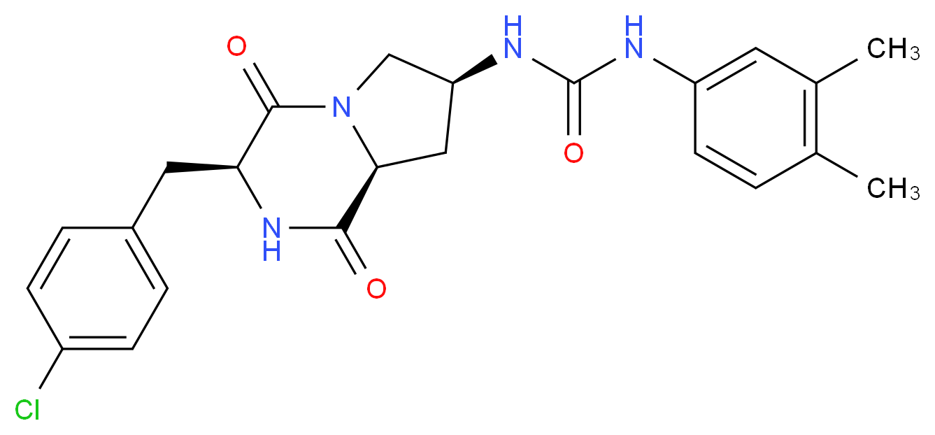 N-[(3S,7S,8aS)-3-(4-chlorobenzyl)-1,4-dioxooctahydropyrrolo[1,2-a]pyrazin-7-yl]-N'-(3,4-dimethylphenyl)urea_Molecular_structure_CAS_)