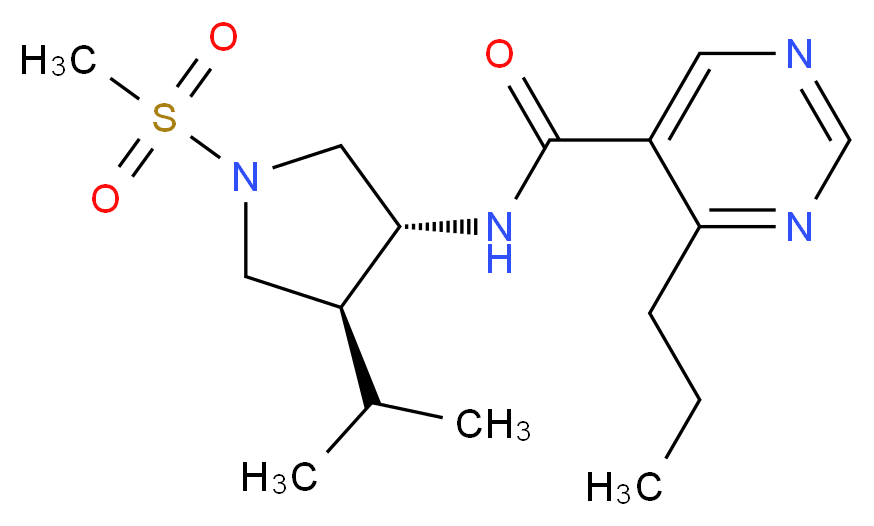 N-[(3R*,4S*)-4-isopropyl-1-(methylsulfonyl)-3-pyrrolidinyl]-4-propyl-5-pyrimidinecarboxamide_Molecular_structure_CAS_)