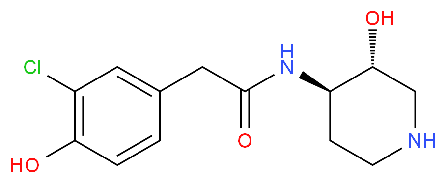 2-(3-chloro-4-hydroxyphenyl)-N-[(3R*,4R*)-3-hydroxypiperidin-4-yl]acetamide_Molecular_structure_CAS_)