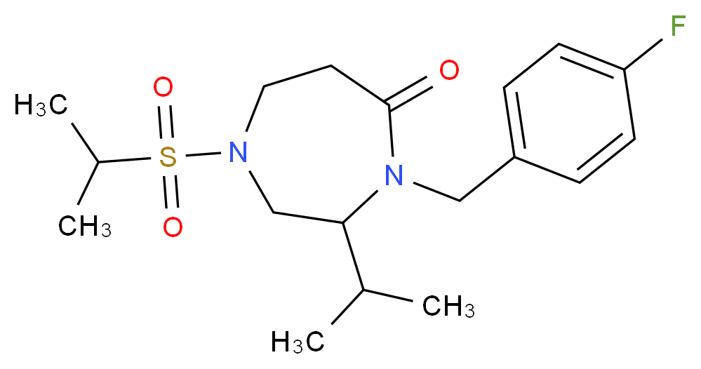 4-(4-fluorobenzyl)-3-isopropyl-1-(isopropylsulfonyl)-1,4-diazepan-5-one_Molecular_structure_CAS_)