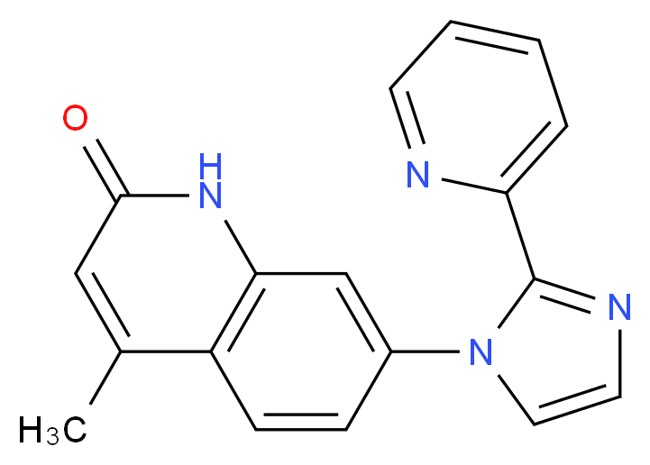 4-methyl-7-(2-pyridin-2-yl-1H-imidazol-1-yl)quinolin-2(1H)-one_Molecular_structure_CAS_)