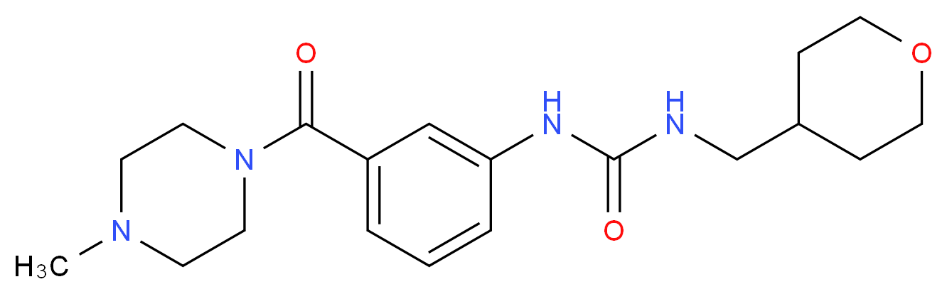 N-{3-[(4-methylpiperazin-1-yl)carbonyl]phenyl}-N'-(tetrahydro-2H-pyran-4-ylmethyl)urea_Molecular_structure_CAS_)