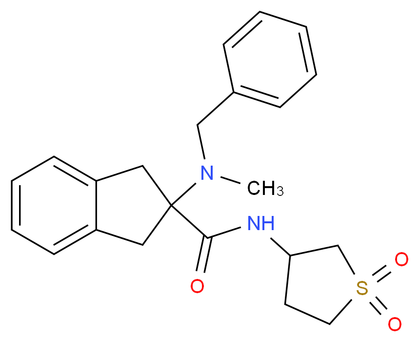 2-[benzyl(methyl)amino]-N-(1,1-dioxidotetrahydro-3-thienyl)-2-indanecarboxamide_Molecular_structure_CAS_)