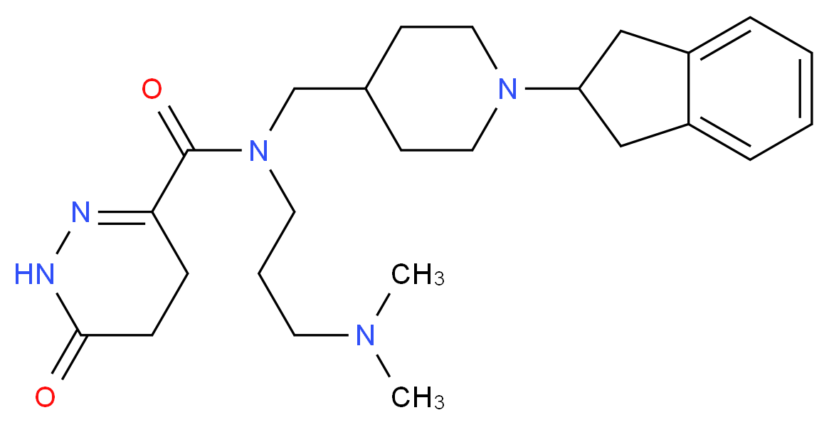 N-{[1-(2,3-dihydro-1H-inden-2-yl)-4-piperidinyl]methyl}-N-[3-(dimethylamino)propyl]-6-oxo-1,4,5,6-tetrahydro-3-pyridazinecarboxamide_Molecular_structure_CAS_)