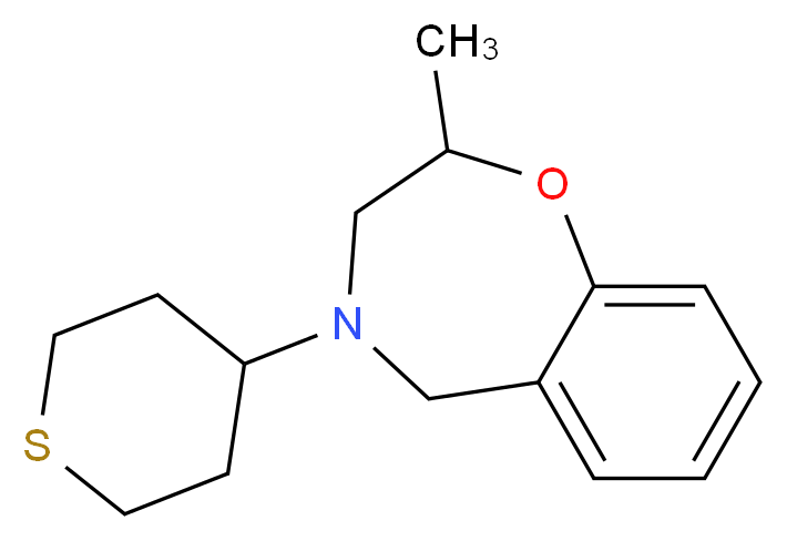 2-methyl-4-(tetrahydro-2H-thiopyran-4-yl)-2,3,4,5-tetrahydro-1,4-benzoxazepine_Molecular_structure_CAS_)