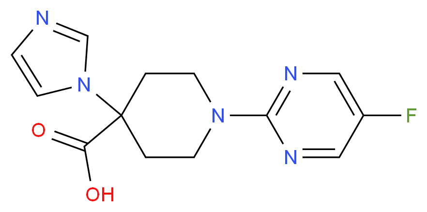 1-(5-fluoropyrimidin-2-yl)-4-(1H-imidazol-1-yl)piperidine-4-carboxylic acid_Molecular_structure_CAS_)