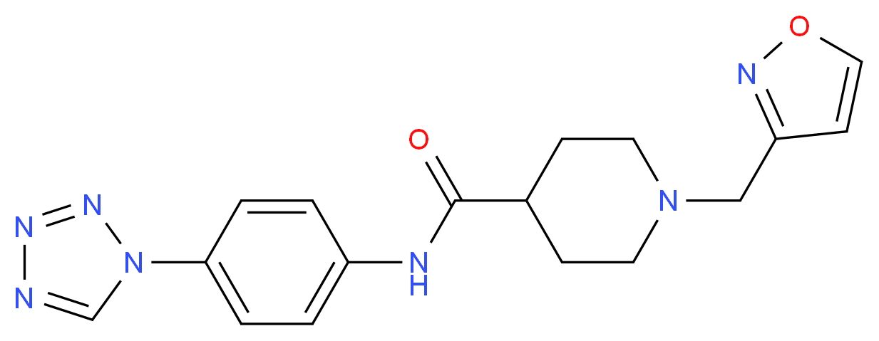 1-(3-isoxazolylmethyl)-N-[4-(1H-tetrazol-1-yl)phenyl]-4-piperidinecarboxamide_Molecular_structure_CAS_)