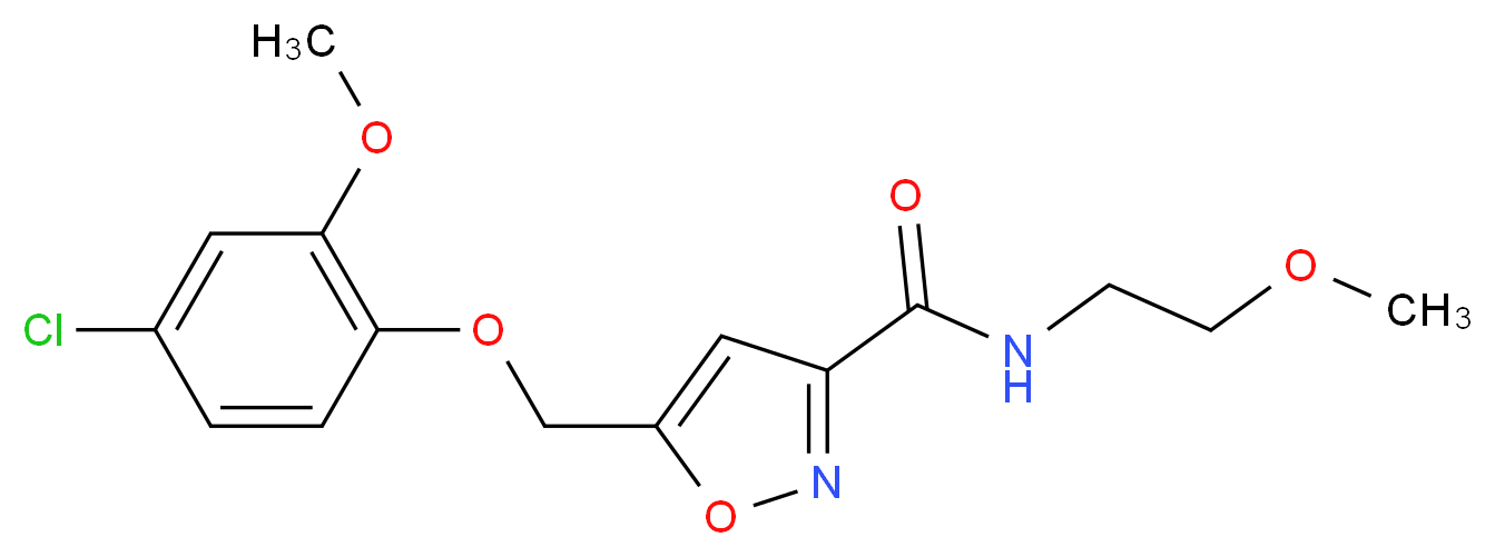 5-[(4-chloro-2-methoxyphenoxy)methyl]-N-(2-methoxyethyl)-3-isoxazolecarboxamide_Molecular_structure_CAS_)