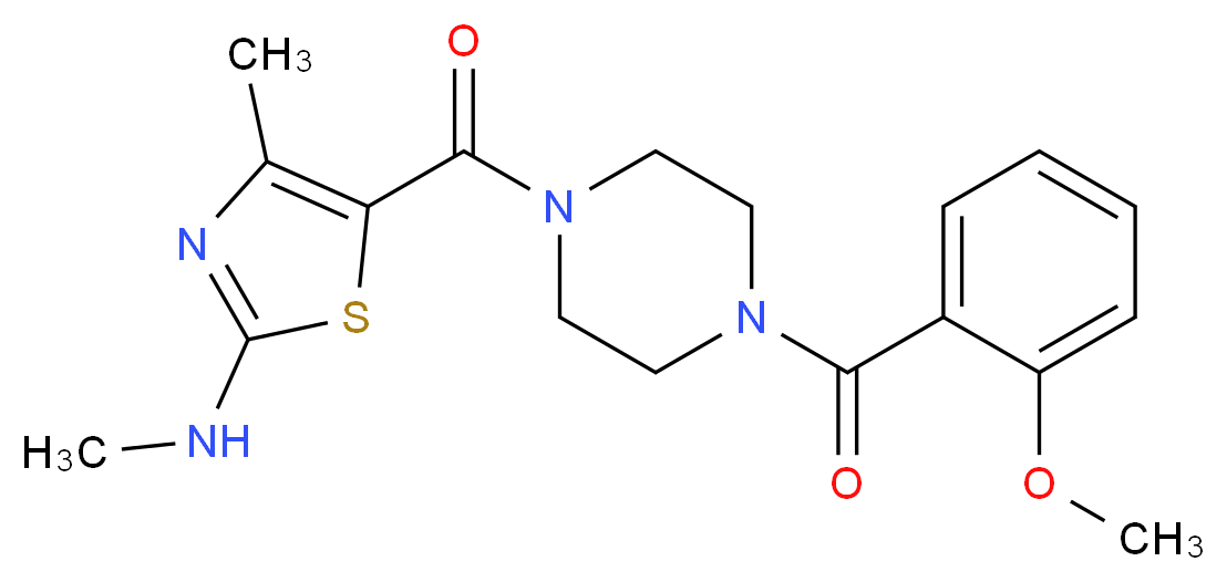5-{[4-(2-methoxybenzoyl)-1-piperazinyl]carbonyl}-N,4-dimethyl-1,3-thiazol-2-amine_Molecular_structure_CAS_)