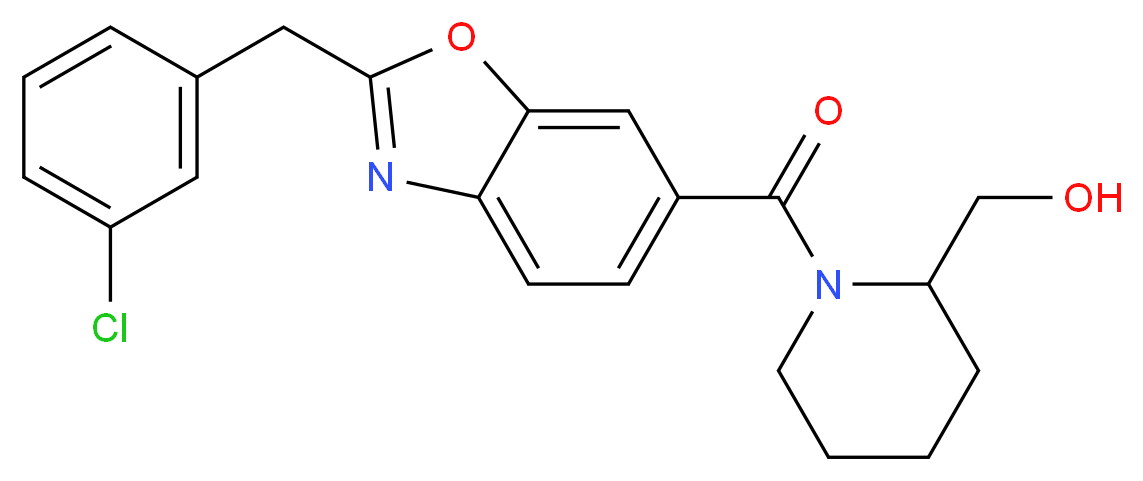 (1-{[2-(3-chlorobenzyl)-1,3-benzoxazol-6-yl]carbonyl}-2-piperidinyl)methanol_Molecular_structure_CAS_)