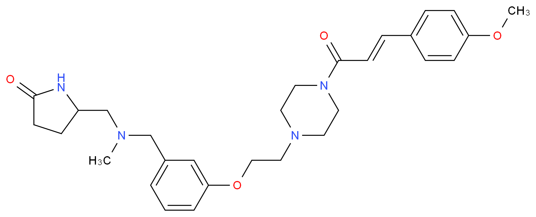 5-{[[3-(2-{4-[(2E)-3-(4-methoxyphenyl)-2-propenoyl]-1-piperazinyl}ethoxy)benzyl](methyl)amino]methyl}-2-pyrrolidinone_Molecular_structure_CAS_)