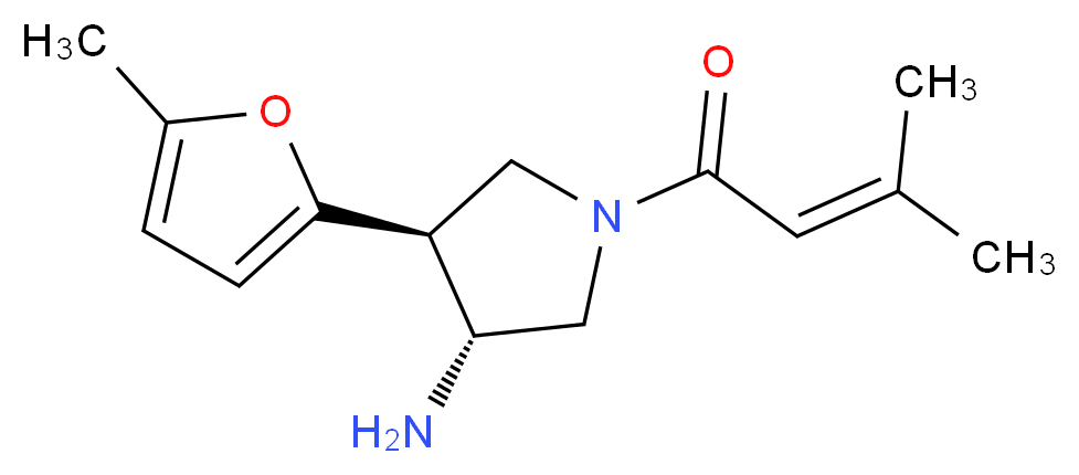(3R*,4S*)-1-(3-methyl-2-butenoyl)-4-(5-methyl-2-furyl)-3-pyrrolidinamine_Molecular_structure_CAS_)