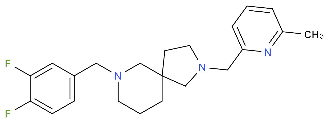 7-(3,4-difluorobenzyl)-2-[(6-methyl-2-pyridinyl)methyl]-2,7-diazaspiro[4.5]decane_Molecular_structure_CAS_)