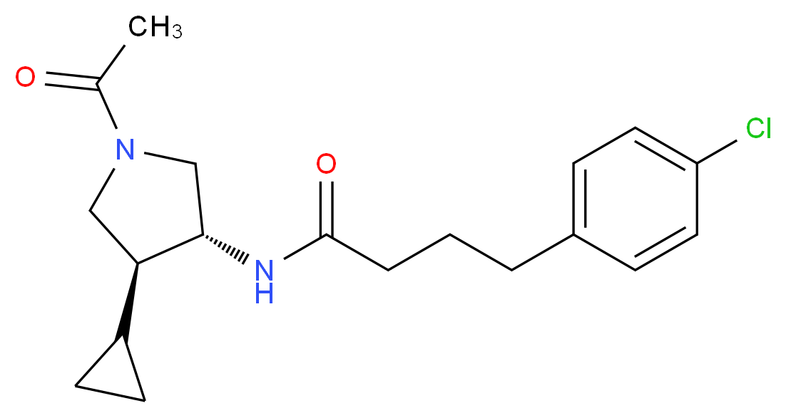 N-[(3R*,4S*)-1-acetyl-4-cyclopropyl-3-pyrrolidinyl]-4-(4-chlorophenyl)butanamide_Molecular_structure_CAS_)